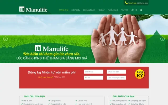 Mẫu web bảo hiểm nhân thọ manulife – 4