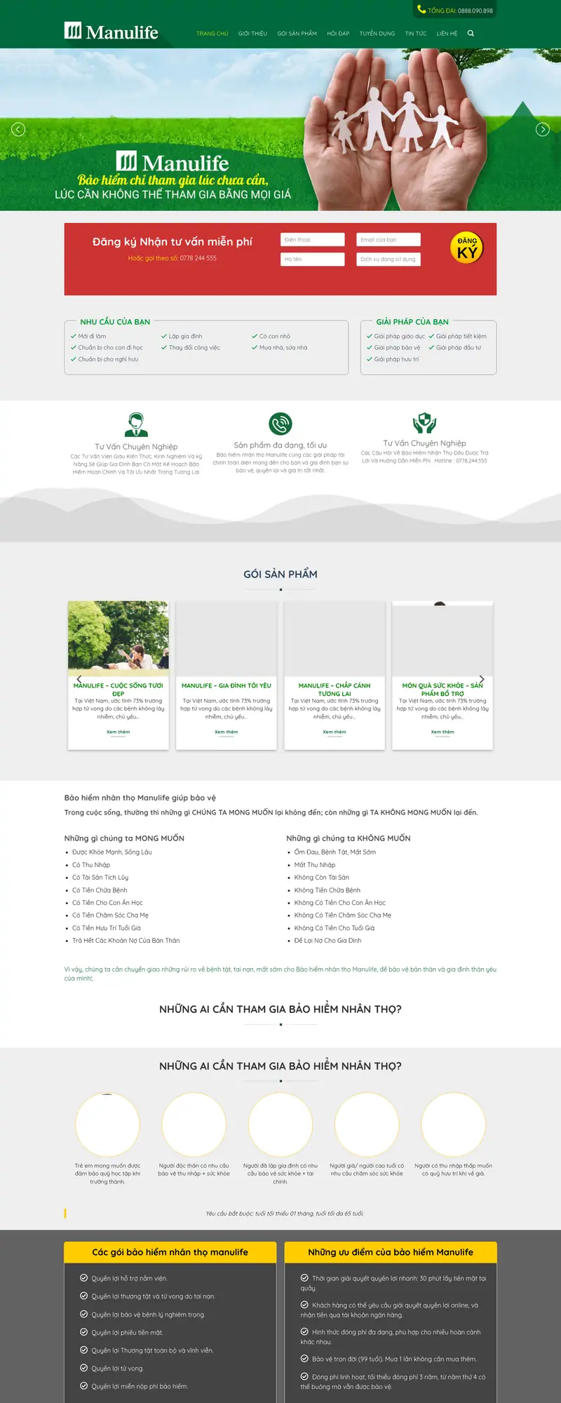 Mẫu web bảo hiểm nhân thọ manulife – 4