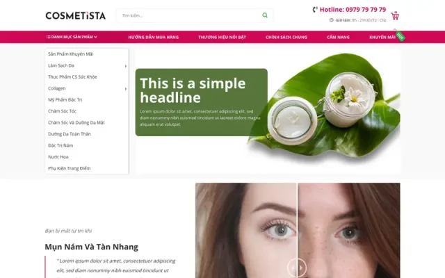 Mẫu web bán mỹ phẩm 22 – cosmetista