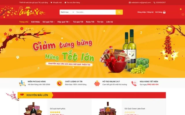 Mẫu web bán hàng quà tết M190