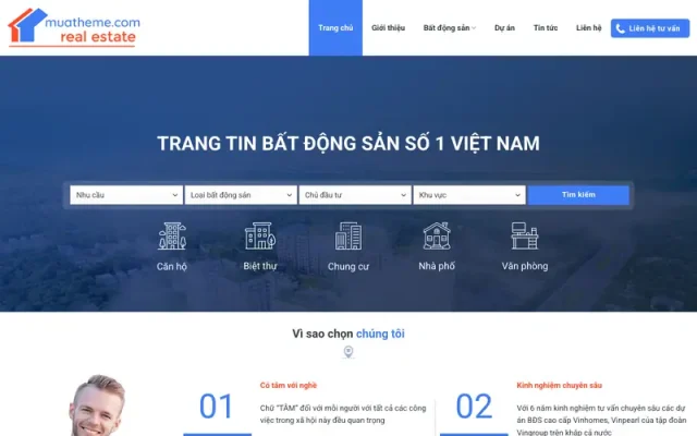 Mẫu web bất động sản cao cấp 38
