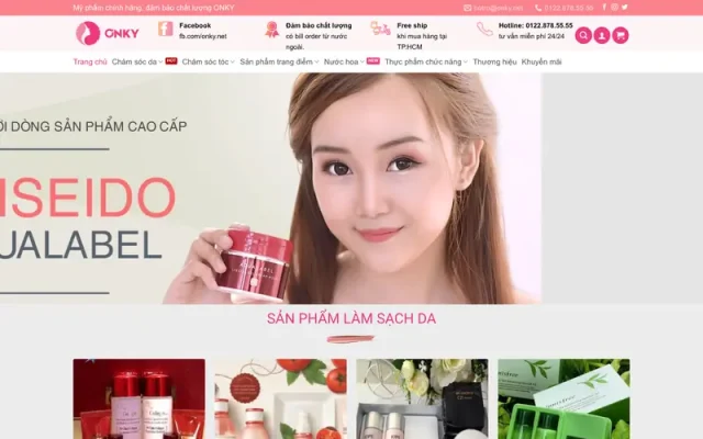 Mẫu web bán hàng mỹ phẩm M187