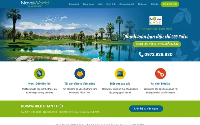 Mẫu web landing page bất động sản 210