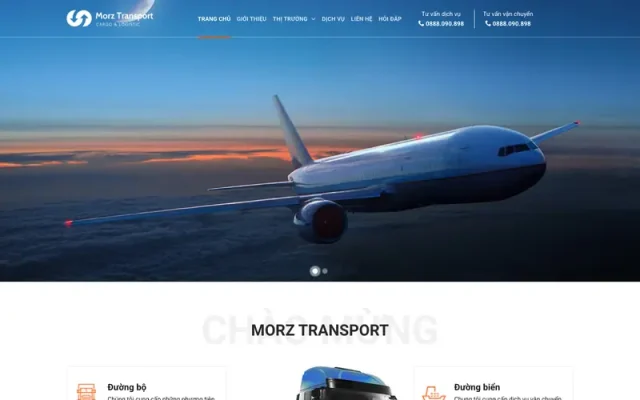 Mẫu web giới thiệu công ty vận tải, giao vận , logistics