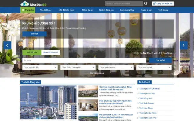 Mẫu web bất động sản có tính năng đăng tin – 34