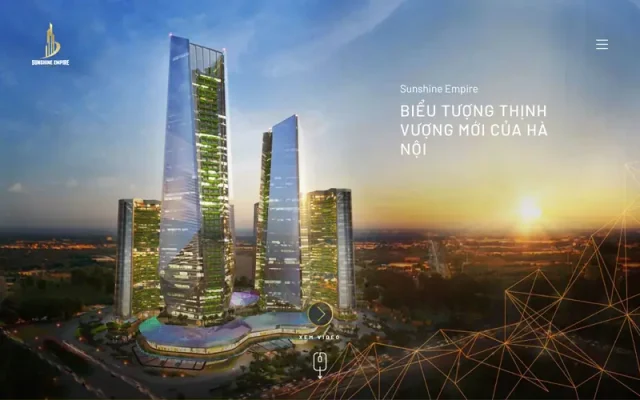 Mẫu web landing page bất động sản sunshine empire