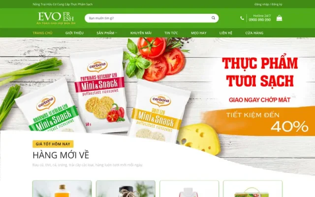 Mẫu web thực phẩm, trái cây, rau củ 6