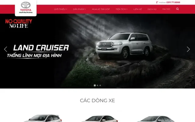 Mẫu web bán ô tô toyota chuyên nghiệp 2