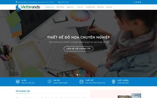 Mẫu web công ty dịch vụ in ấn, thiết kế 2