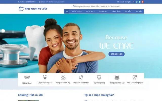 Mẫu web phòng khám nha khoa, nha sỹ 5
