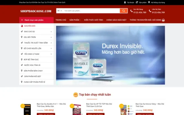 Mẫu web bán hàng đồ chơi DT314