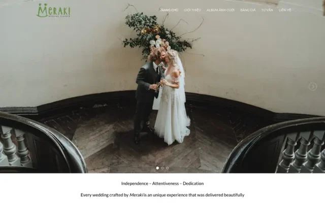 Mẫu web dịch vụ ảnh viện áo cưới studio M189