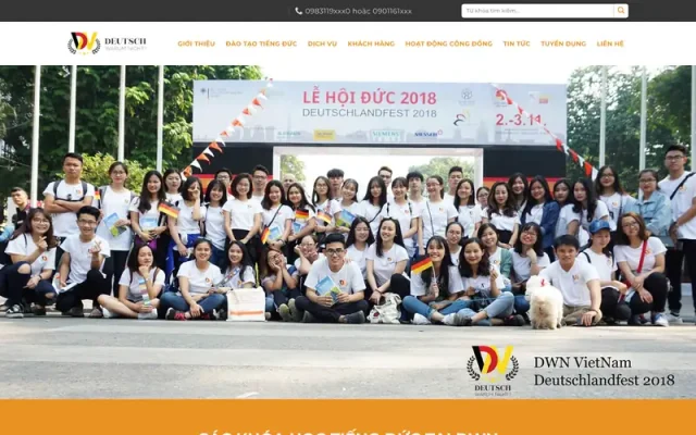 Mẫu web trung tâm ngoại ngữ (tiếng đức)