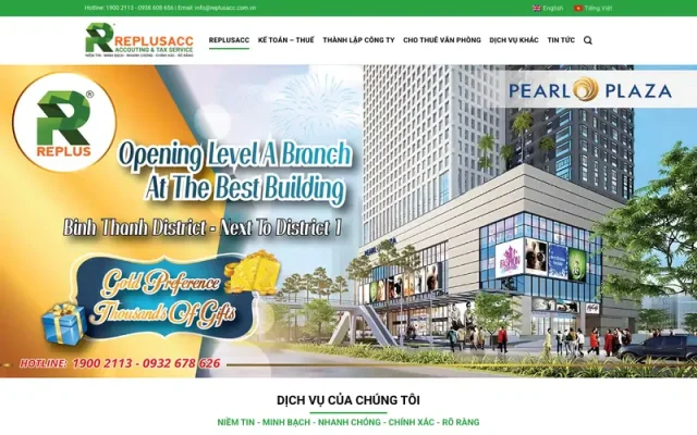 Mẫu web công ty dịch vụ kế toán quyết toán M122