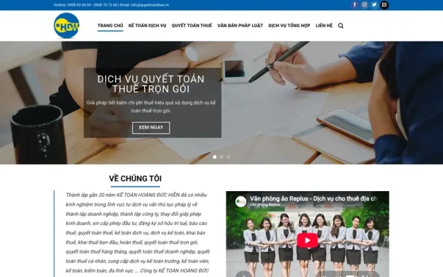 Mẫu web công ty dịch vụ kế toán kiểm toán M121