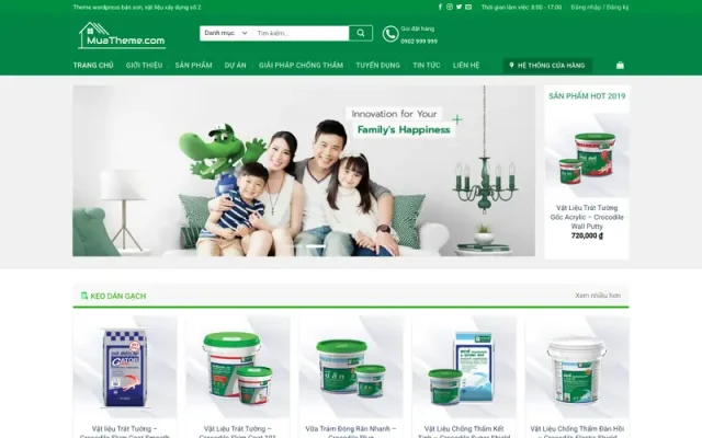Mẫu web bán sơn – vật liệu xây dựng 2