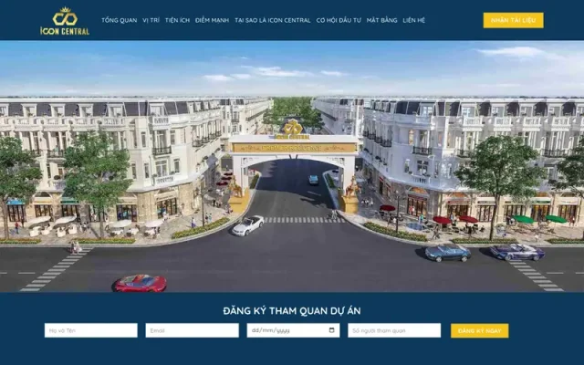 Mẫu web landing page bất động sản icon city