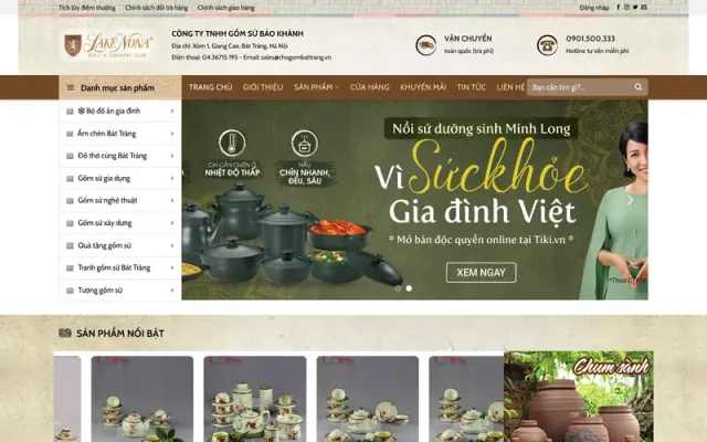 Mẫu web bán gốm sứ, đồ cổ, đồ gia dụng M47