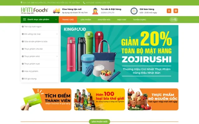 Mẫu web thực phẩm, rau sạch, củ quả 3