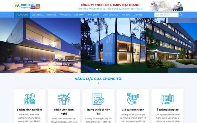 Mẫu web giới thiệu công ty kiến trúc 2