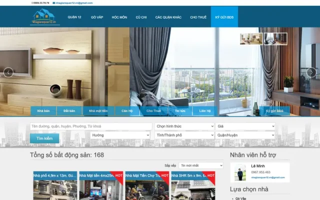 Mẫu web mua bán nhà đất bất động sản cực M101