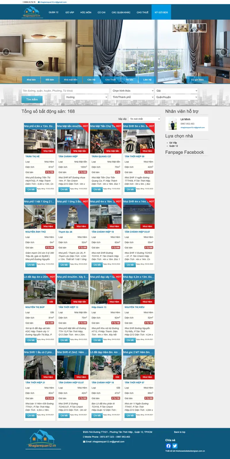 Mẫu web mua bán nhà đất bất động sản cực M101 – màn hình 1