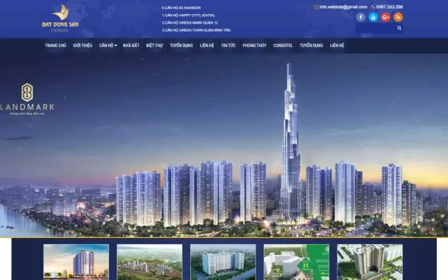 Mẫu web bất động sản tổng hợp dự án đa dạng thể loại M99