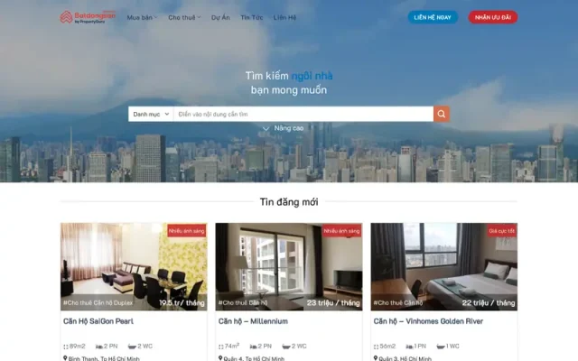 Mẫu web myhome – bất động sản chuyên nghiệp
