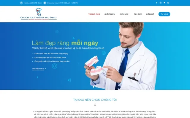 Mẫu web phòng khám nha khoa, nha sỹ 2
