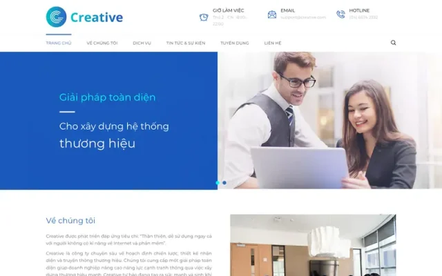 Mẫu web công ty truyền thông, marketing, thương hiệu