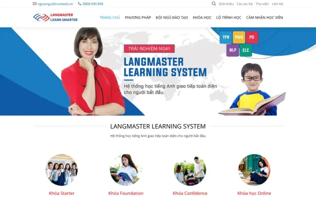Mẫu web giới thiệu trung tâm ngoại ngữ 1