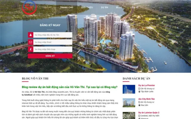 Mẫu web bất động sản blog cá nhân M73