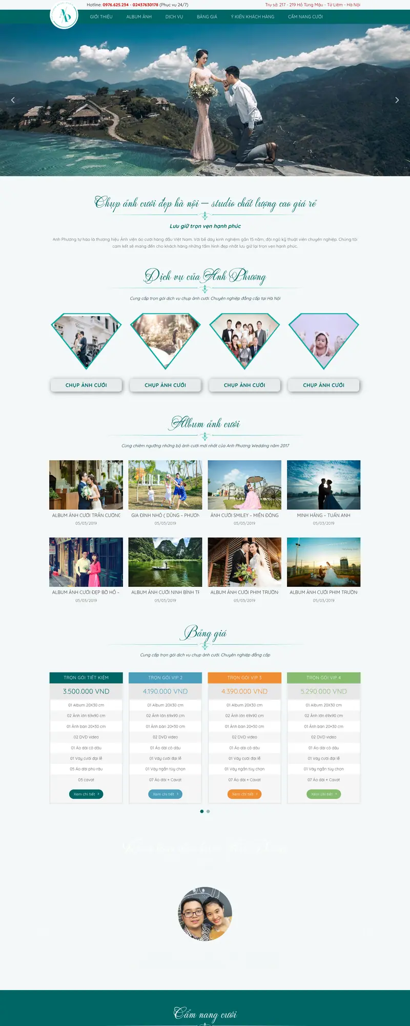 Mẫu web dịch vụ chụp ảnh cưới