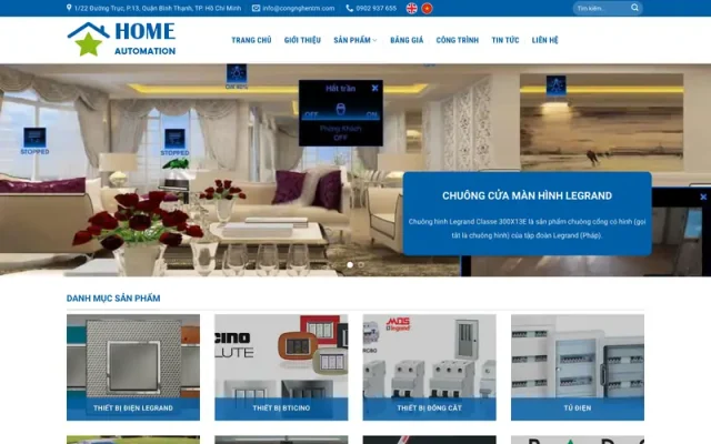 Mẫu web công ty thiết bị thông minh M68