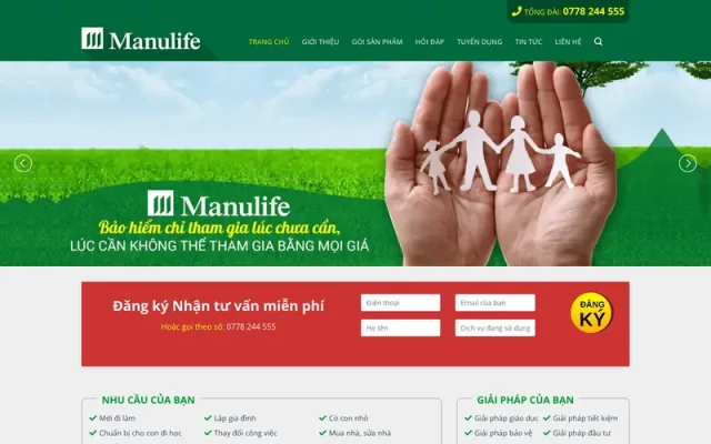Mẫu web công ty dịch vụ tư vấn bảo hiểm M64