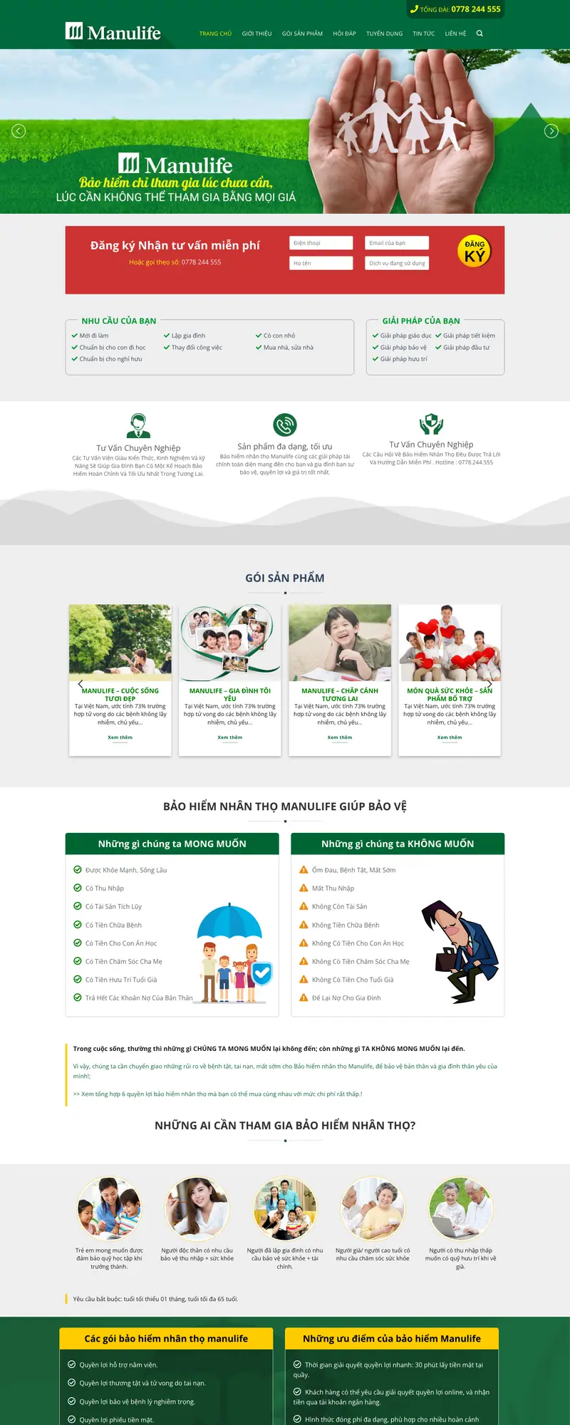 Mẫu web công ty dịch vụ tư vấn bảo hiểm M64