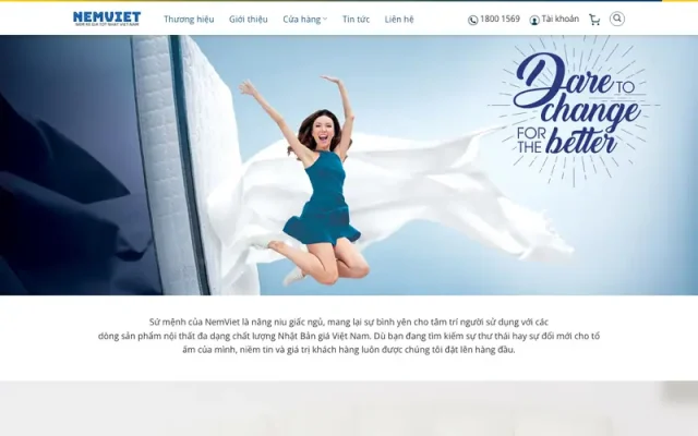 Mẫu web giới thiệu công ty sản xuất nệm