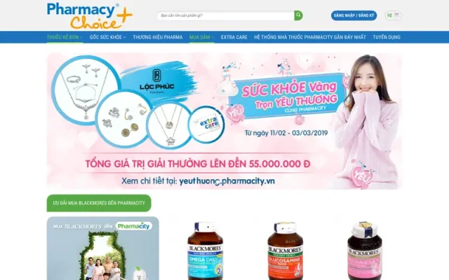 Mẫu web nhà thuốc giống pharmacity