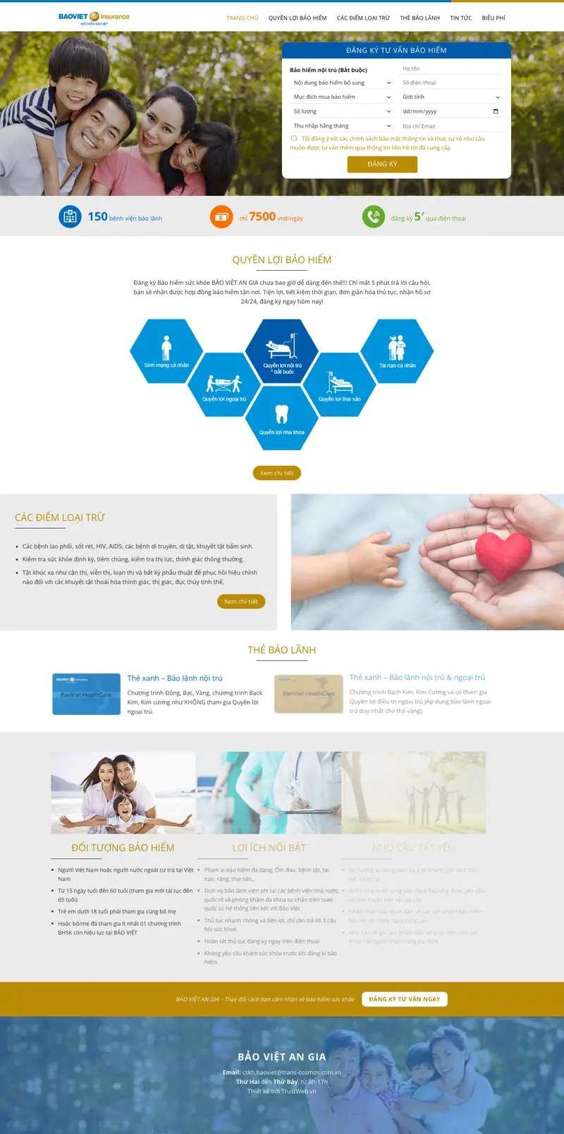 Mẫu web giới thiệu công ty bảo hiểm nhân thọ