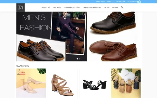 Mẫu web bán hàng giày dép M46