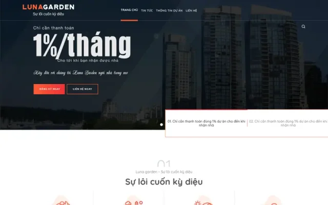 Mẫu web bất động sản 15 – luna garden