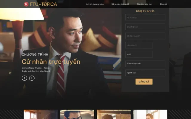 Mẫu web landing page giới thiệu khóa học online