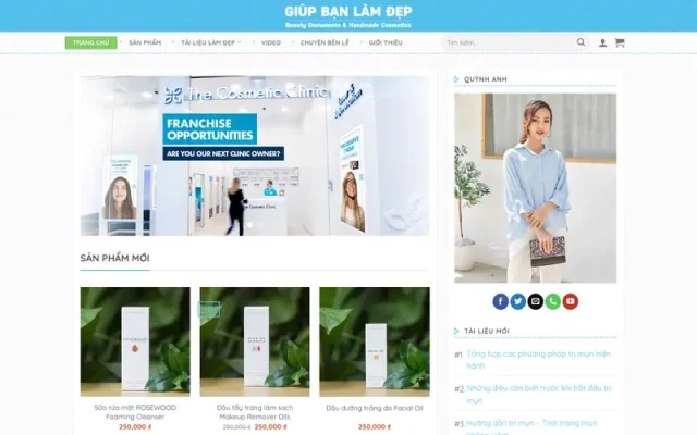 Mẫu web bán mỹ phẩm – giupbanlamdep