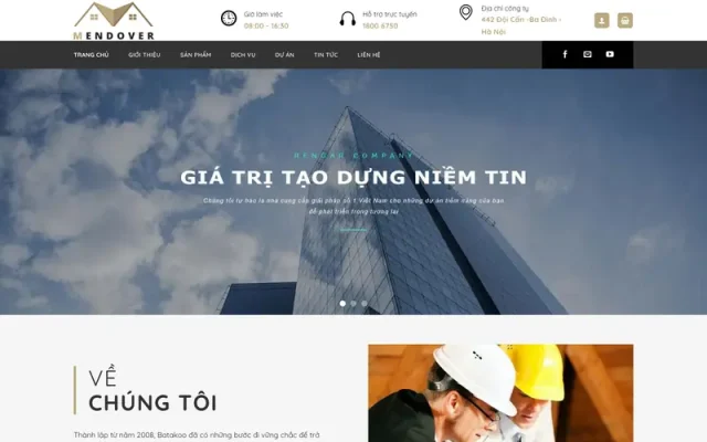 Mẫu web công ty xây dựng tuyệt vời 2