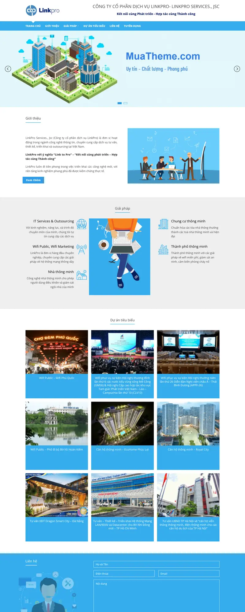 Mẫu web giới thiệu công ty – linkgo – màn hình 1