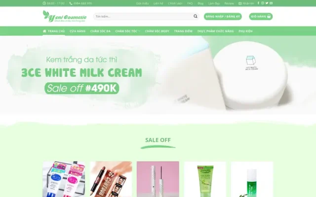 Mẫu web mỹ phẩm 6