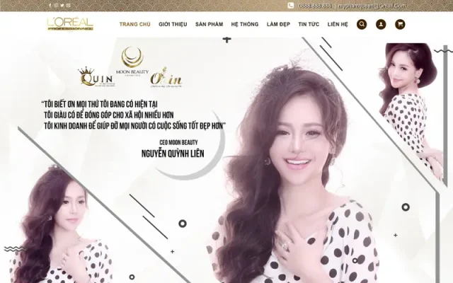 Mẫu web mỹ phẩm tuyệt vời – mỹ phẩm quin