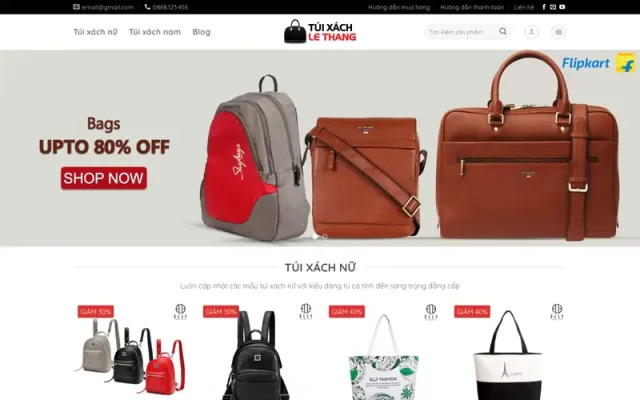Mẫu web bán túi xách thời trang nam nữ