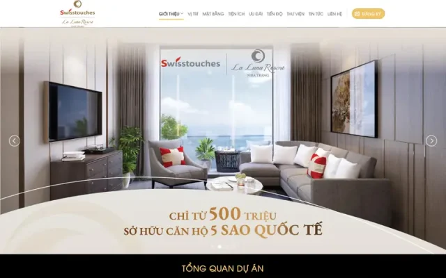 Mẫu web bất động sản 9 – swisstouches la luna resort