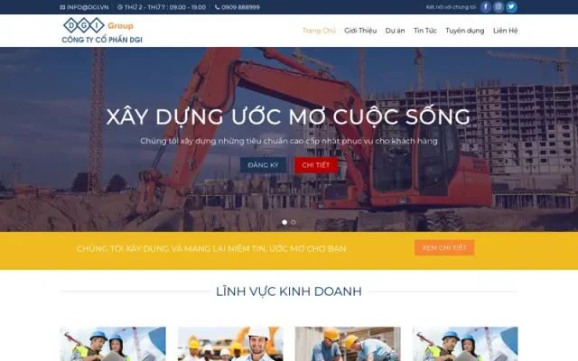 Mẫu web giới thiệu công ty xây dựng